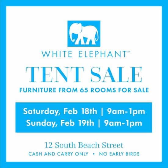 White Elephant Tent Sale Furniture from 65 rooms for sale.